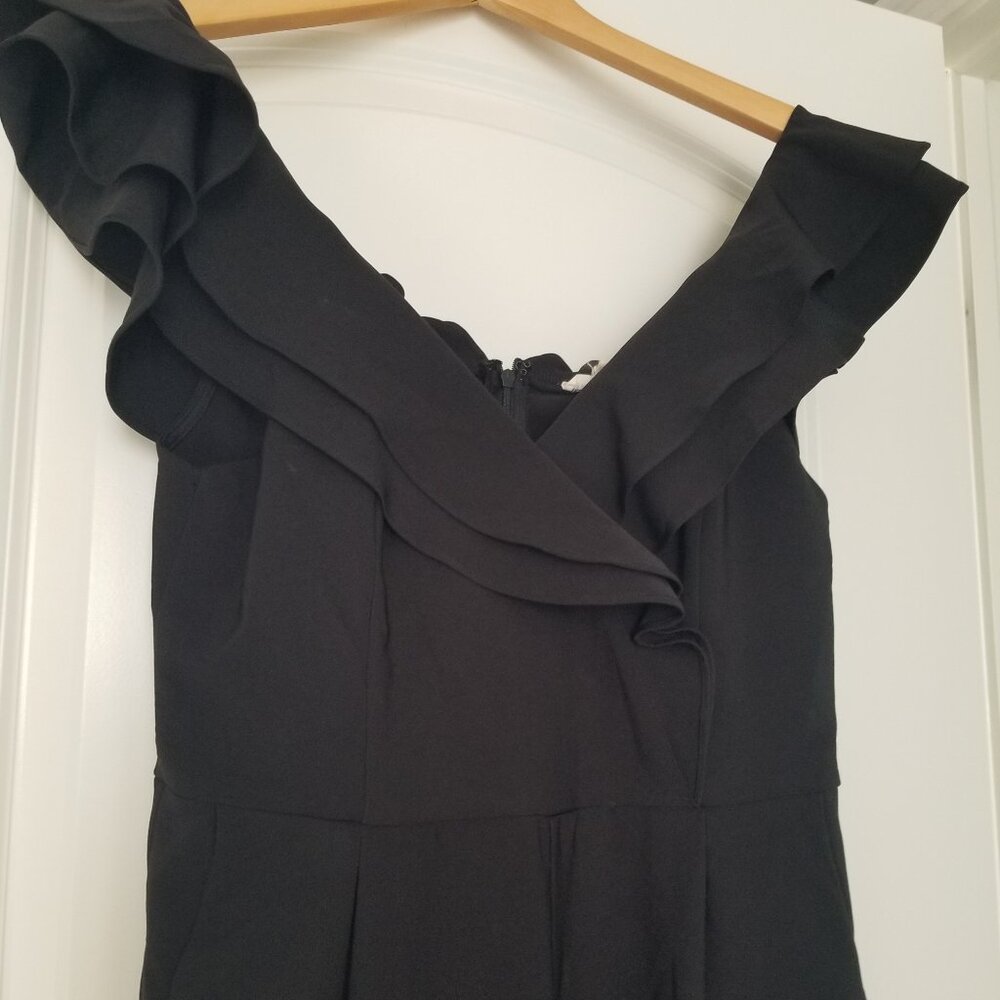 Black jumper with ruffle top size Large wide leg